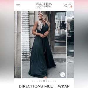 Beautiful black dress, many ways to wear it. Size large. Brand Dress Day.